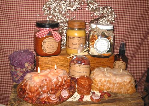 primitive candles , potpourri, grubbies, highly scented candles!